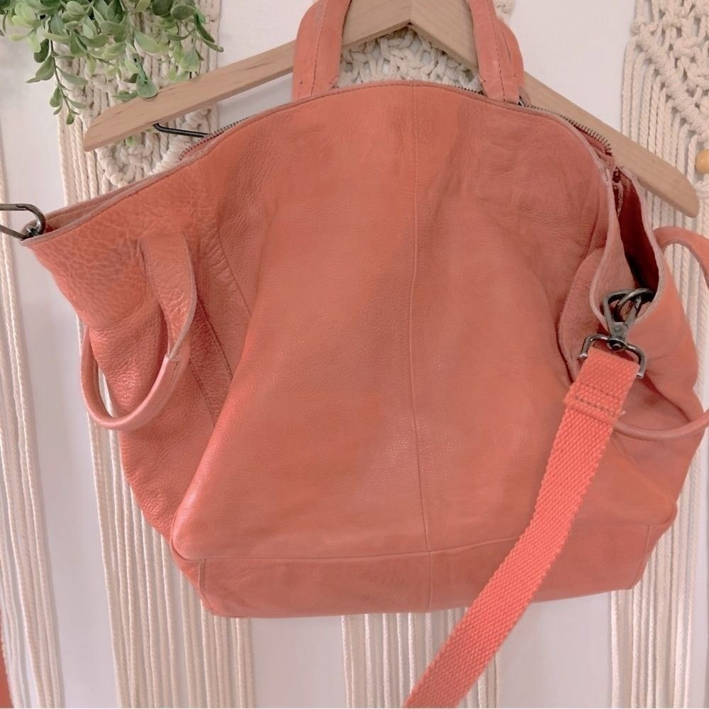 FREE PEOPLE Leslie Leather Tote Tiger Red Bag - Picture 3 of 16